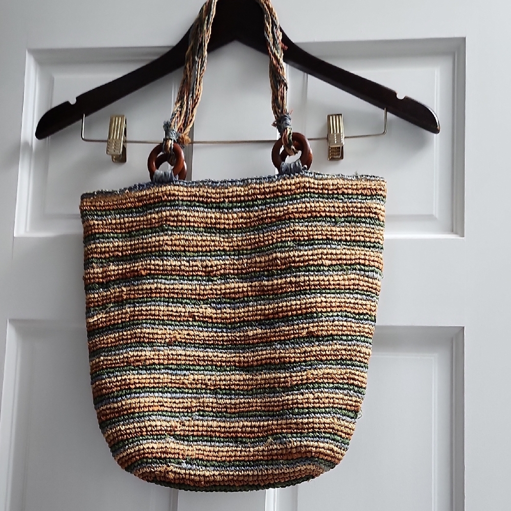 Striped Tan and Brown Women's Tote Bag